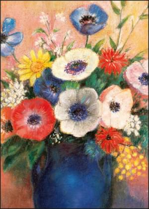 Bouquet of flowers in a Blue Vase, Odilon Redon