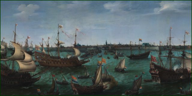 Aankomst van Frederik V van de Palts te Vlissingen, Hendrik Vroom, Frans Hals Museum