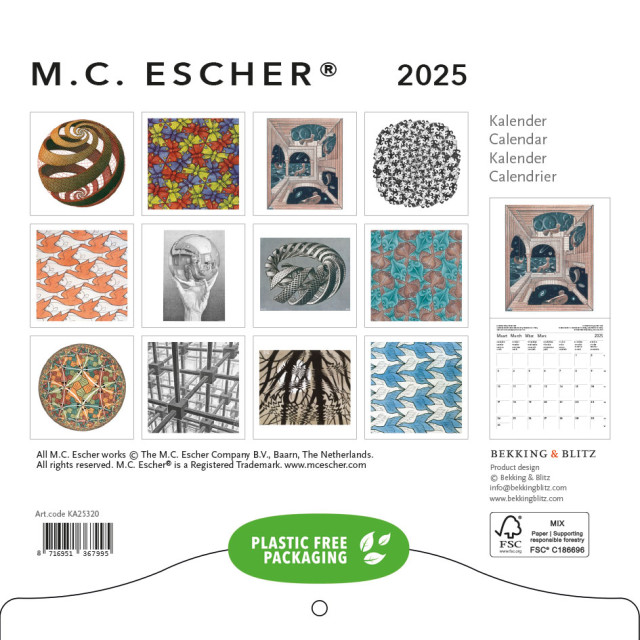 M.C. Escher mini maandkalender 2025