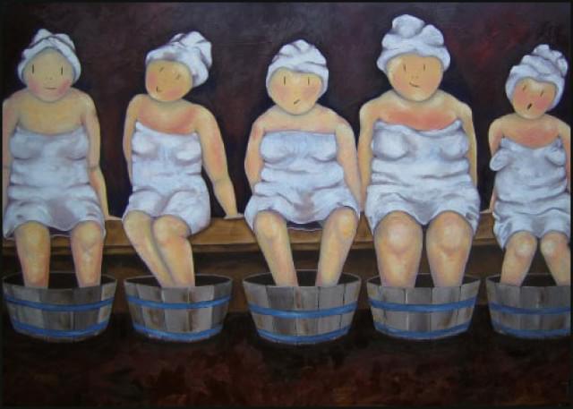 Sauna ladies, Judith Stam