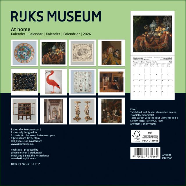 Rijksmuseum Amsterdam mini maandkalender 2026