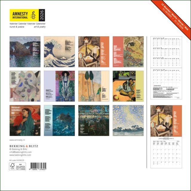 Amnesty International maandkalender 2026