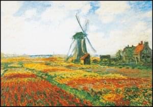 Tulip field with mill in Holland, Claude Monet