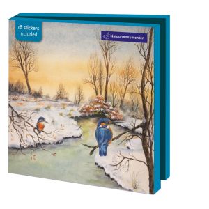 Kaartenmapje met env, vierkant: Dieren in de Winter, Dennis Meijering, Natuurmonumenten