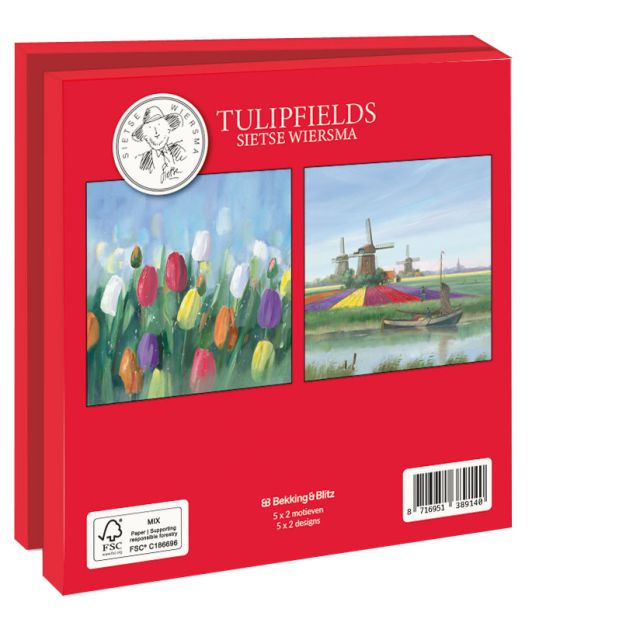 Kaartenmapje met env, vierkant: Tulipfields, Sietse Wiersma