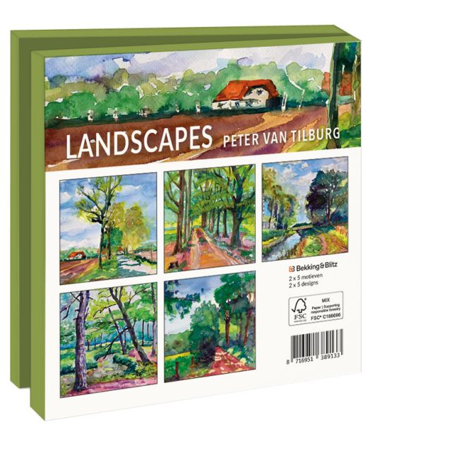 Kaartenmapje met env, vierkant: Landscapes, Peter van Tilburg