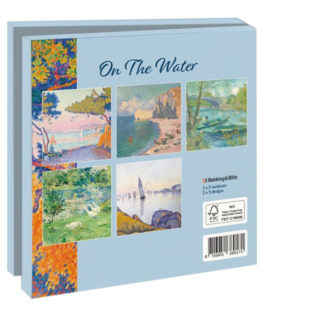 Kaartenmapje met env, vierkant:On the water