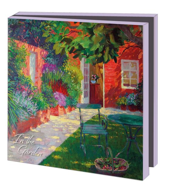 Kaartenmapje met env, vierkant:In the garden, William Ireland