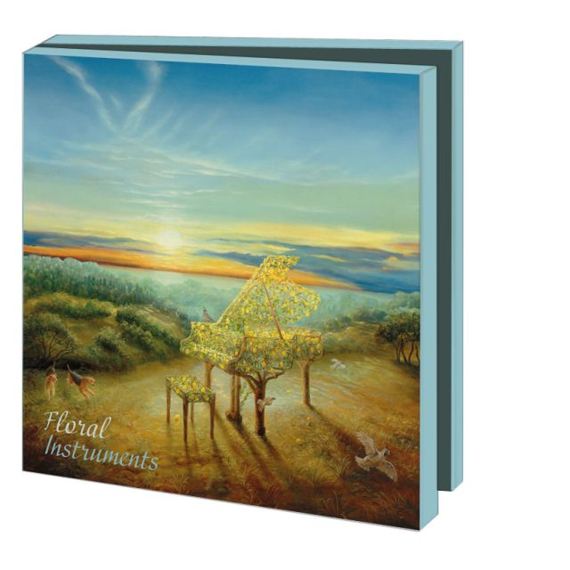 Kaartenmapje met env, vierkant:Floral instruments, Timothy Martin