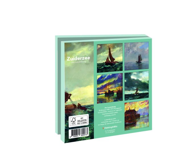 Kaartenmapje met env, vierkant: Zuiderzee, Jos Lussenburg