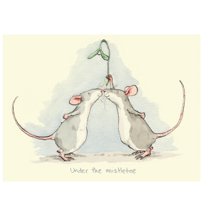 Under the mistletoe Chrismas card