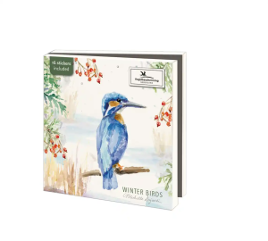 Kaartenmapje met env, vierkant: Winter Birds, Michelle Dujardin, Vogelbescherming