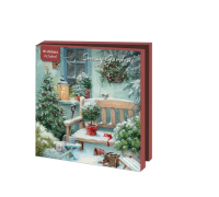 Kaartenmapje met env, vierkant: Snowy Gardens, Hazel Lincoln
