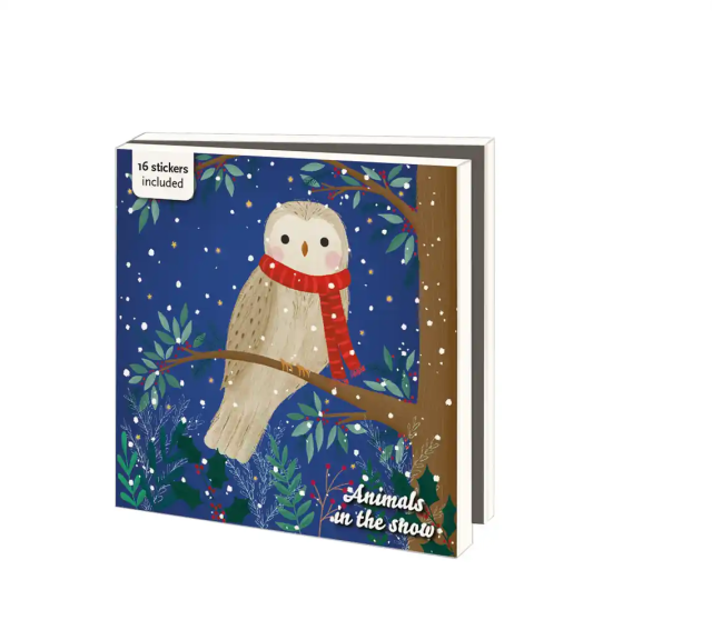 Kaartenmapje met env, vierkant: Animals in the snow, Faye Buckingham