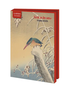 Kaartenmapje met env, groot: Birds in the snow, Ohara Koson