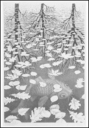 Three Worlds, M.C. Escher