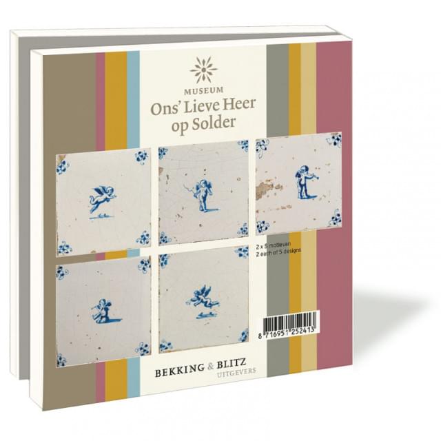 Kaartenmapje met env, vierkant: Angel Tiles, Ons' Lieve Heer Op Solder