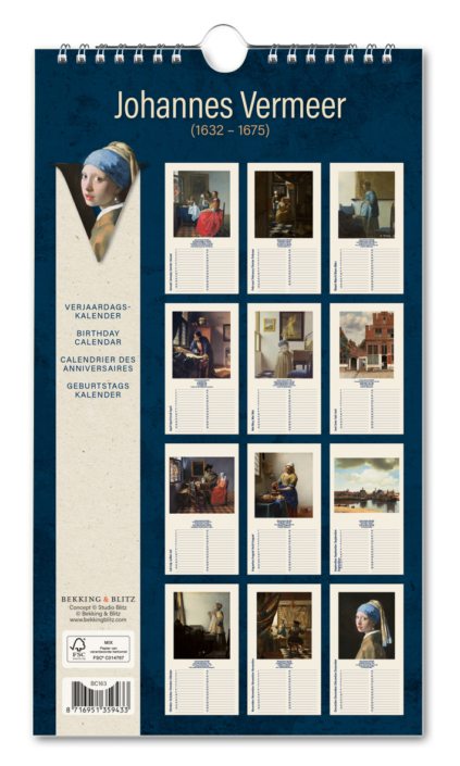 Verjaardagskalender: Meisje met de parel – Girl with the Pearl Earring, Vermeer, Mauritshuis
