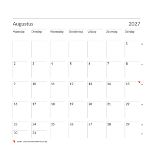 Blanco maandkalender 2027