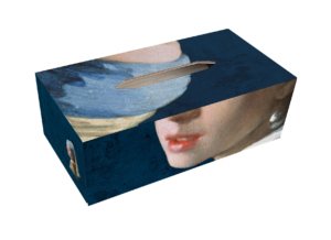 Tissuebox houder:  Meisje met de parel – Girl with the Pearl Earring, Johannes Vermeer, Mauritshuis