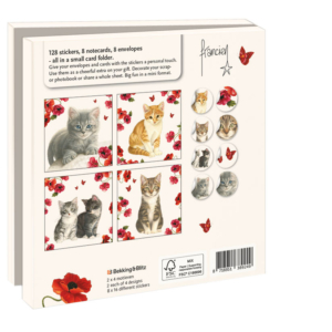 Kaartenmapje met env, vierkant: Kittens & Poppies, Francien van Westering