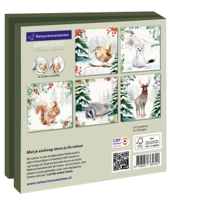 Kaartenmapje met env, vierkant: Winter Animals, Michelle Dujardin, Natuurmonumenten
