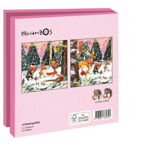 Kaartenmapje met env, vierkant: Winter Woodland Parade, Miriam Bos
