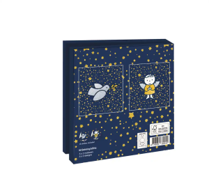 Kaartenmapje met env, vierkant: Vredesduif en Engel, Dick Bruna