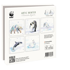 Kaartenmapje met env, vierkant: Arctic Winter, Michelle Dujardin, WNF