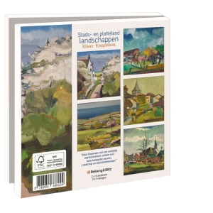 Kaartenmapje met env, vierkant: Stads- en platteland landschappen, Klaas Koopmans
